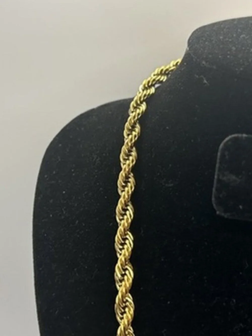 6mm Rope Chain Real Gold Stainless Steel Plated 22 Inch Solid Waterproof Mens